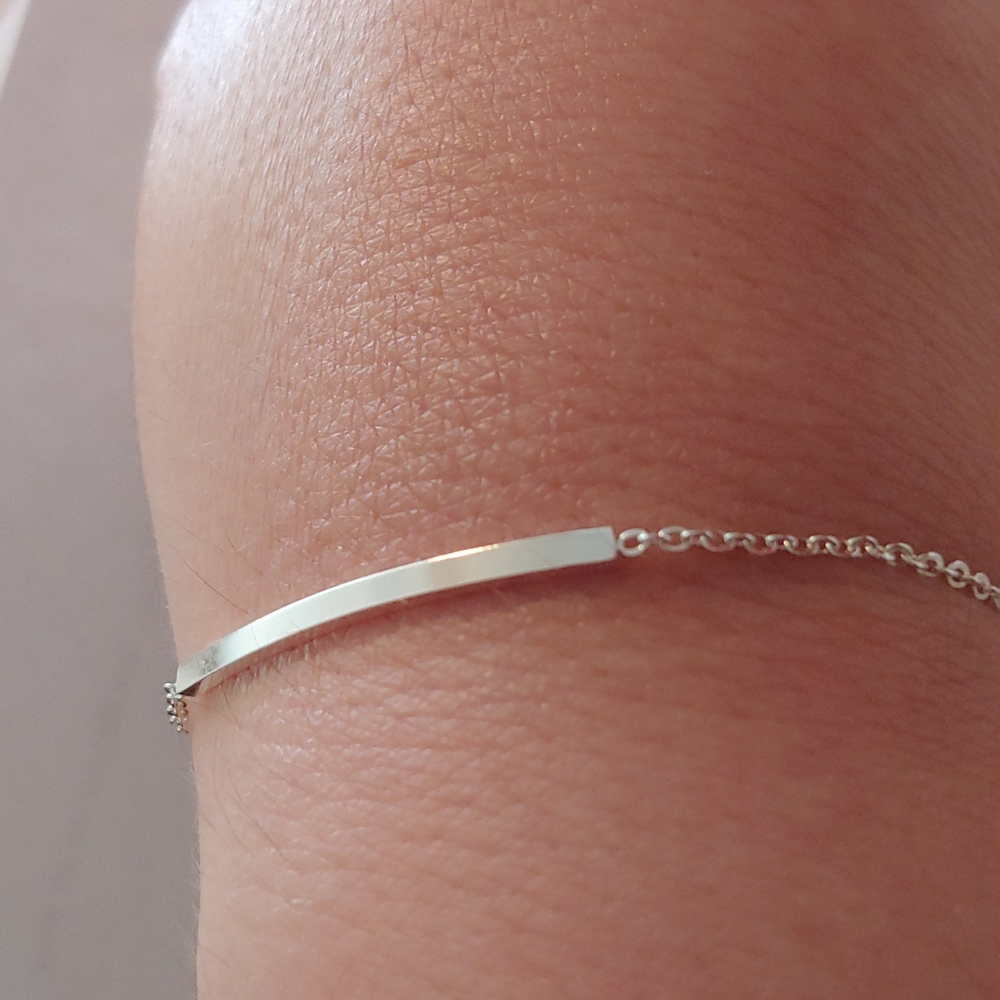 Silver bar bracelet